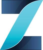 ilustración abstracta del logotipo de la letra z en un estilo moderno y minimalista vector