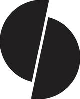 Abstract half circle logo illustration in trendy and minimal style vector