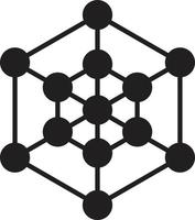 logotipo hexagonal abstracto e ilustración de conexión en un estilo moderno y minimalista vector