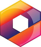 Abstract hexagon and circle logo illustration in trendy and minimal style vector