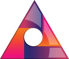 Abstract pyramid triangle logo illustration in trendy and minimal style vector