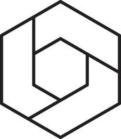 Abstract hexagon and circle logo illustration in trendy and minimal style vector