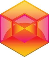 Abstract hexagon logo illustration in trendy and minimal style vector