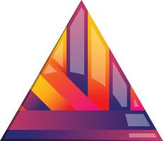 Abstract pyramid triangle logo illustration in trendy and minimal style vector