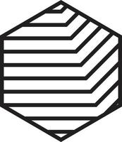 Abstract hexagon line logo illustration in trendy and minimal style vector