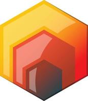 Abstract hexagon logo illustration in trendy and minimal style vector