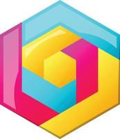 Abstract hexagon logo illustration in trendy and minimal style vector