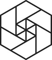 Abstract hexagon logo illustration in trendy and minimal style vector