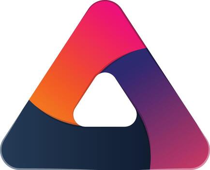 logotipo de triángulo abstracto y botón de reproducción en un estilo moderno y minimalista vector