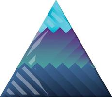 Abstract pyramid triangle logo illustration in trendy and minimal style vector