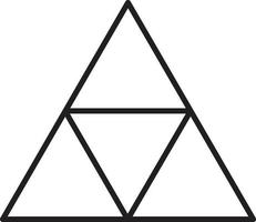Abstract pyramid triangle logo illustration in trendy and minimal style vector