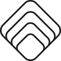 Abstract square logo illustration in trendy and minimal style vector