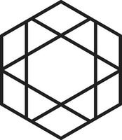 Abstract hexagon logo illustration in trendy and minimal style vector
