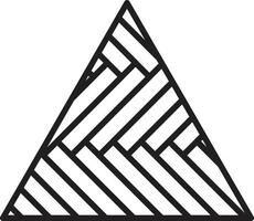 ilustración abstracta del logotipo del triángulo piramidal en un estilo moderno y minimalista vector