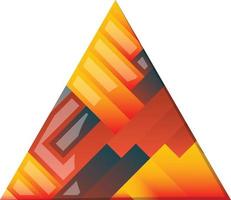 Abstract pyramid triangle logo illustration in trendy and minimal style vector