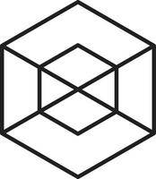 Abstract hexagon logo illustration in trendy and minimal style vector