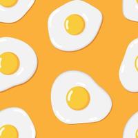 patrón transparente de vector de arte pop brillante de huevos fritos