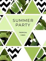 Summer flyer with palm leaves vector