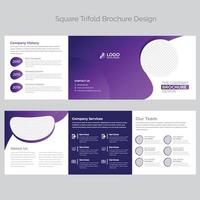 Square Trifold Brochure vector