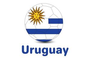 copa mundial de fútbol fifa 2022 con bandera de uruguay. copa del mundo qatar 2022. ilustración de la bandera de uruguay. vector