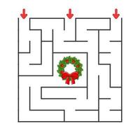 Square maze. Game for kids. Puzzle for children. cartoon character. Labyrinth conundrum. Color vector illustration. Find the right path. The development of logical and spatial thinking.