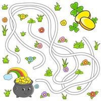 Funny maze for kids. Puzzle for children. cartoon character. Labyrinth conundrum. Find the right path. Vector illustration.