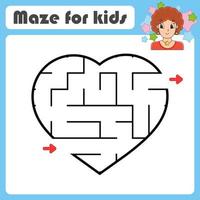 Abstract maze. Game for kids. Puzzle for children. cartoon style. Labyrinth conundrum. Find the right path. Cute character. Vector illustration.