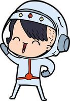 Cartoon spacegirl laughing vector