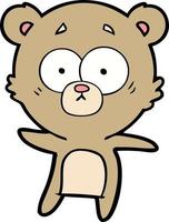 Cartoon afraid bear vector