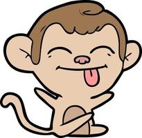 Cartoon monkey sticking tongue out vector