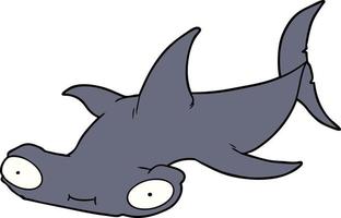 tiburón martillo lindo de dibujos animados vector