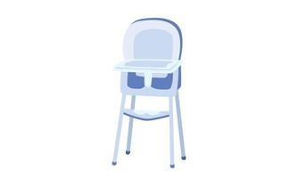 Baby high chair clipart. Simple cute baby chair flat vector illustration isolated on white. High chair cartoon style icon. Baby high chair vector design. Kids, baby shower, nursery decoration concept