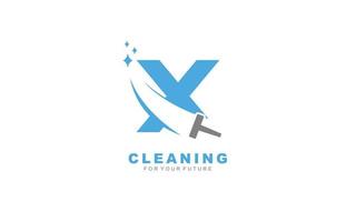 X logo cleaning services for branding company. Housework template vector illustration for your brand.