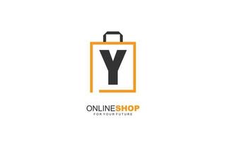 Y logo ONLINESHOP for branding company. BAG template vector illustration for your brand.