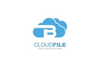 B logo cloud for branding company. letter template vector illustration for your brand.