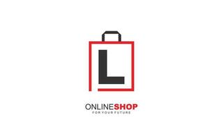 l logo onlineshop para empresa de marca. ilustración de vector de plantilla de bolsa para su marca.