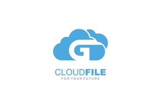 G logo cloud for branding company. letter template vector illustration for your brand.