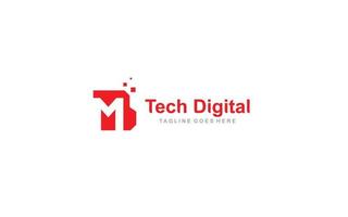 mb logo pixel para empresa de marca. ilustración de vector de plantilla digital para su marca.