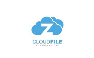 Z logo cloud for branding company. letter template vector illustration for your brand.