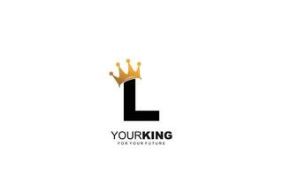 L logo crown for construction company. letter template vector illustration for your brand.