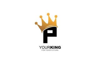 P logo crown for construction company. letter template vector illustration for your brand.