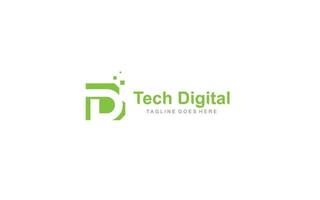 DB logo PIXEL for branding company. DIGITAL template vector illustration for your brand.