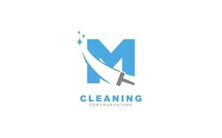 M logo cleaning services for branding company. Housework template vector illustration for your brand.