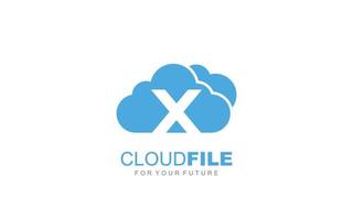 X logo cloud for branding company. letter template vector illustration for your brand.