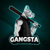 Turquoise Gangsta Dog E Sport Logo vector
