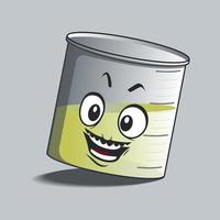 flat beaker cartoon character with happy facial expression vector