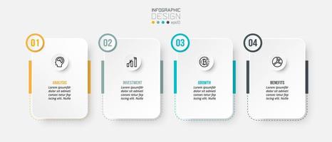 Infographic template business concept with step. vector