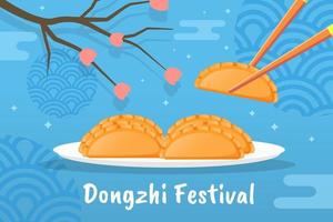 fondo de diseño de vector de festival de dongzhi