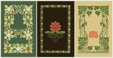 marcos florales antiguos. elementos de diseño para su uso en menús, folletos, portadas de libros, etiquetas de embalaje e invitaciones. vector
