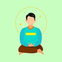 simple ilustración de un hombre meditando vector